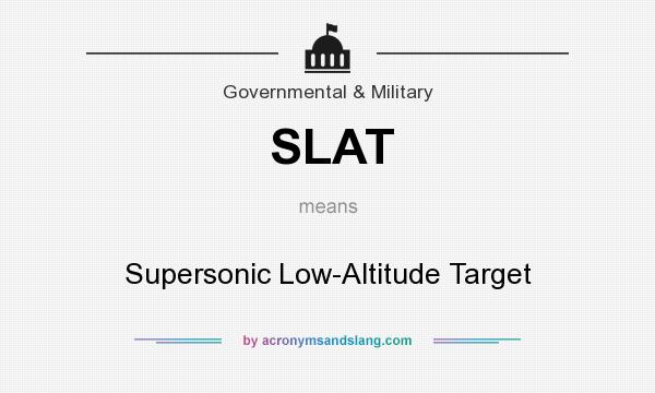What does SLAT mean? It stands for Supersonic Low-Altitude Target