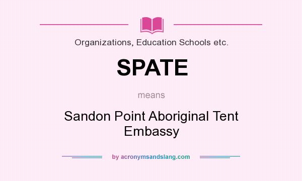 What does SPATE mean? It stands for Sandon Point Aboriginal Tent Embassy
