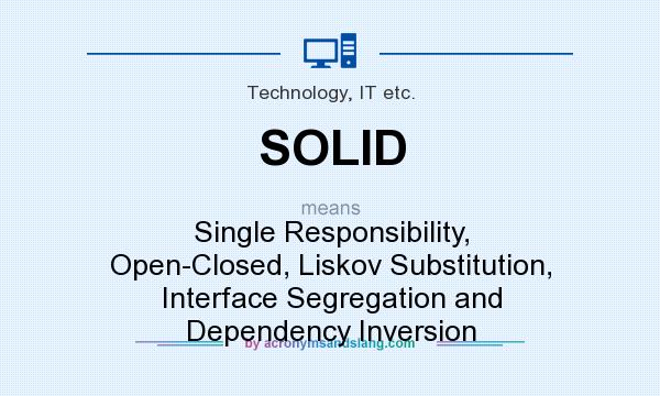 What does SOLID mean? It stands for Single Responsibility, Open-Closed, Liskov Substitution, Interface Segregation and Dependency Inversion