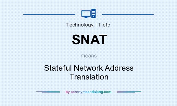 What does SNAT mean? It stands for Stateful Network Address Translation