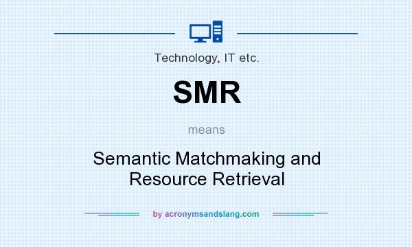 What does SMR mean? It stands for Semantic Matchmaking and Resource Retrieval