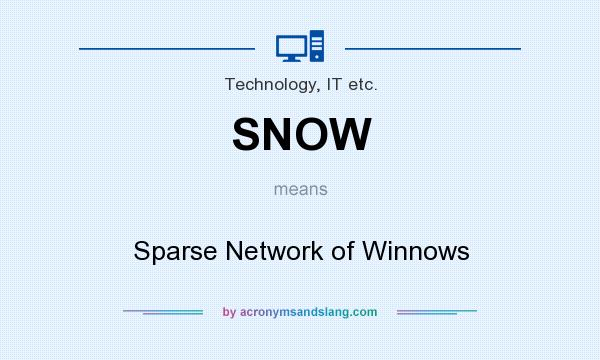 What does SNOW mean? It stands for Sparse Network of Winnows