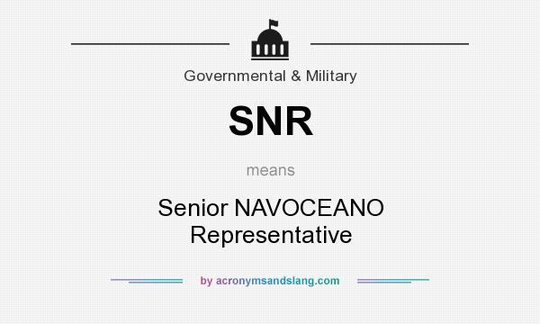 What does SNR mean? It stands for Senior NAVOCEANO Representative