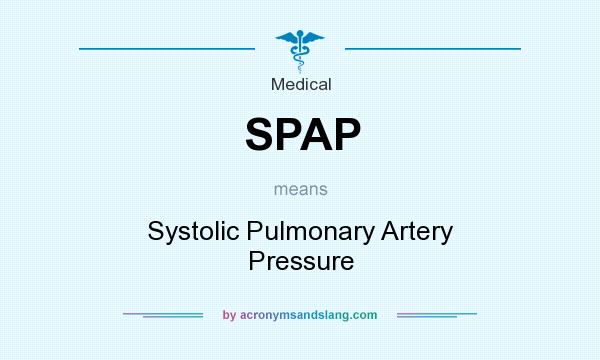 What does SPAP mean? It stands for Systolic Pulmonary Artery Pressure