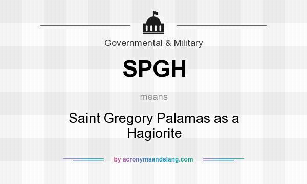 What does SPGH mean? It stands for Saint Gregory Palamas as a Hagiorite