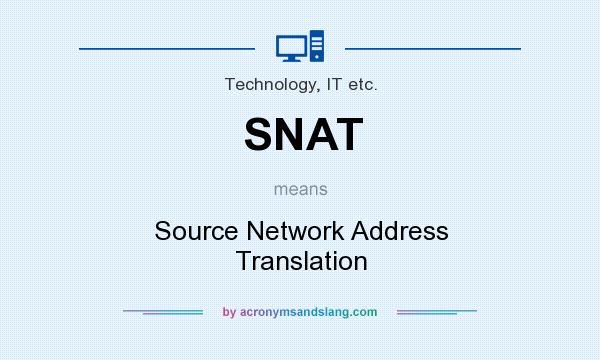 What does SNAT mean? It stands for Source Network Address Translation