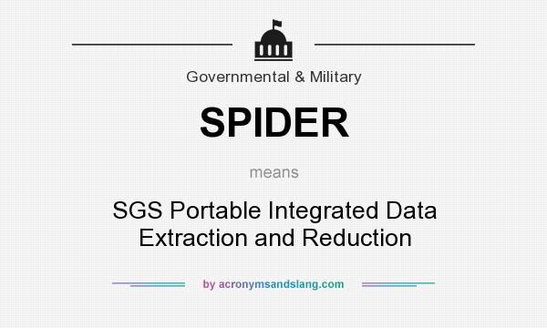 What does SPIDER mean? It stands for SGS Portable Integrated Data Extraction and Reduction