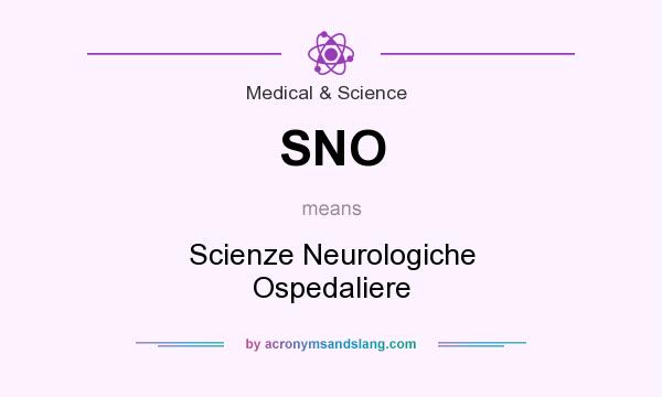 What does SNO mean? It stands for Scienze Neurologiche Ospedaliere