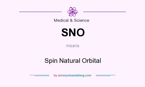 What does SNO mean? It stands for Spin Natural Orbital