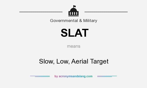 What does SLAT mean? It stands for Slow, Low, Aerial Target