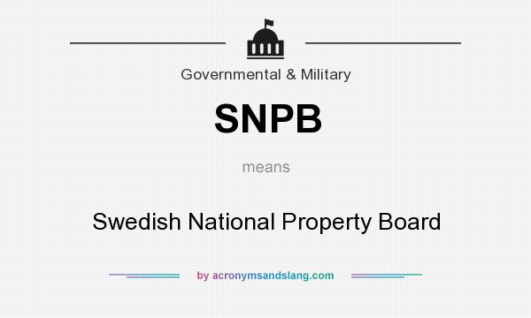 What does SNPB mean? It stands for Swedish National Property Board