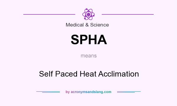 What does SPHA mean? It stands for Self Paced Heat Acclimation