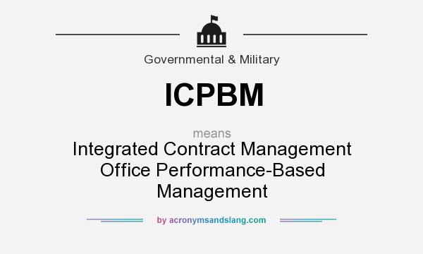 What does ICPBM mean? It stands for Integrated Contract Management Office Performance-Based Management