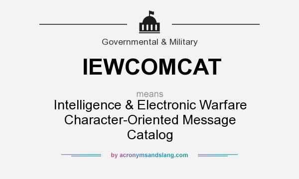 What does IEWCOMCAT mean? It stands for Intelligence & Electronic Warfare Character-Oriented Message Catalog