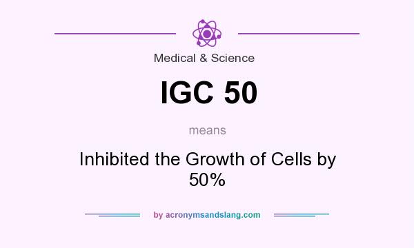 What does IGC 50 mean? It stands for Inhibited the Growth of Cells by 50%