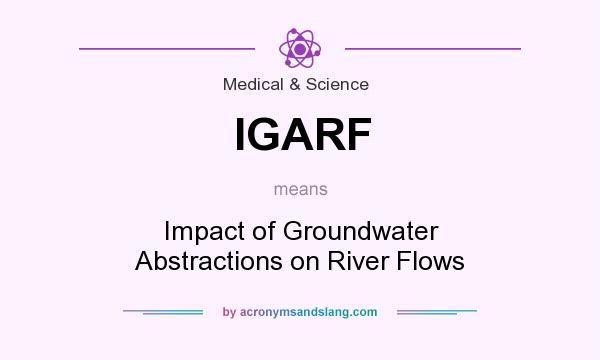 What does IGARF mean? It stands for Impact of Groundwater Abstractions on River Flows