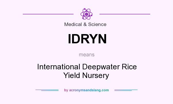 What does IDRYN mean? It stands for International Deepwater Rice Yield Nursery