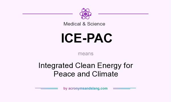 What does ICE-PAC mean? It stands for Integrated Clean Energy for Peace and Climate