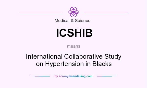 What does ICSHIB mean? It stands for International Collaborative Study on Hypertension in Blacks