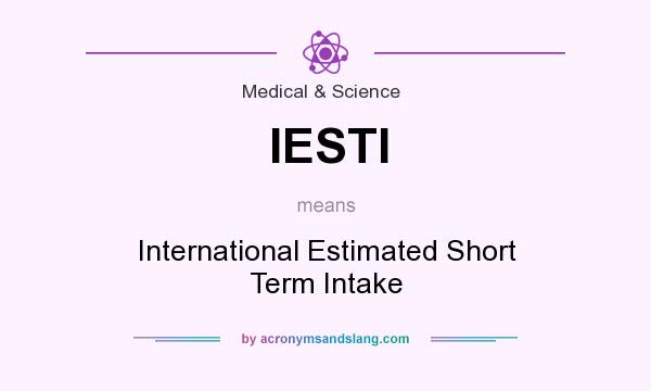 What does IESTI mean? It stands for International Estimated Short Term Intake