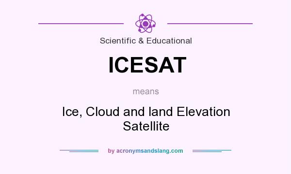 What does ICESAT mean? It stands for Ice, Cloud and land Elevation Satellite