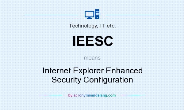 What does IEESC mean? It stands for Internet Explorer Enhanced Security Configuration
