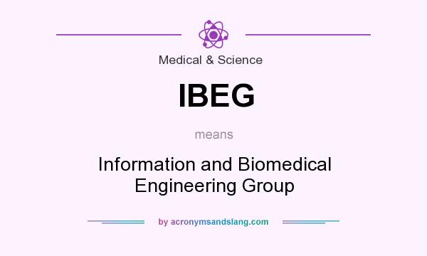What does IBEG mean? It stands for Information and Biomedical Engineering Group