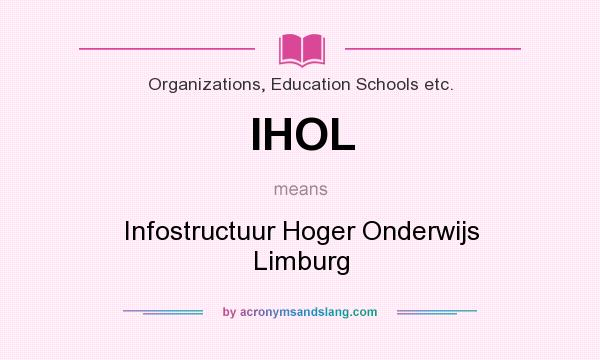 What does IHOL mean? It stands for Infostructuur Hoger Onderwijs Limburg