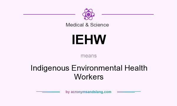 What does IEHW mean? It stands for Indigenous Environmental Health Workers
