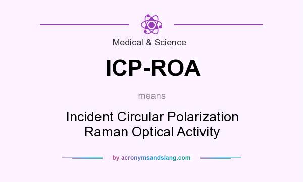 What does ICP-ROA mean? It stands for Incident Circular Polarization Raman Optical Activity