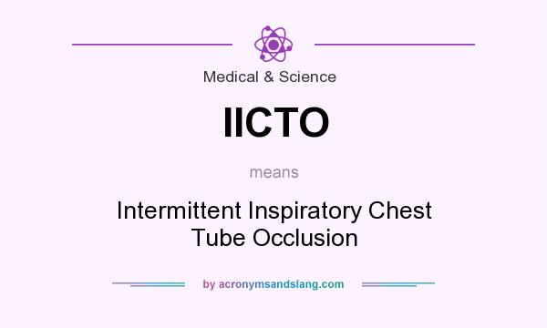 What does IICTO mean? It stands for Intermittent Inspiratory Chest Tube Occlusion