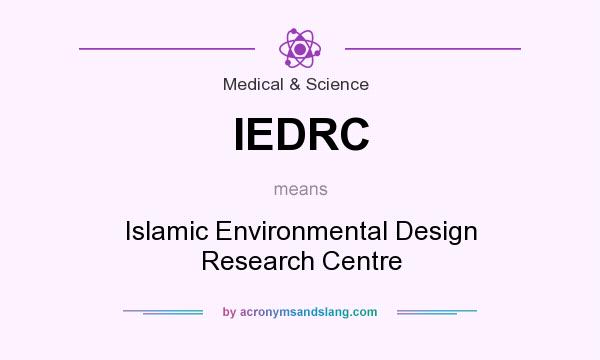 What does IEDRC mean? It stands for Islamic Environmental Design Research Centre