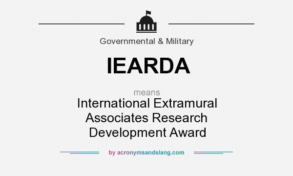 What does IEARDA mean? It stands for International Extramural Associates Research Development Award