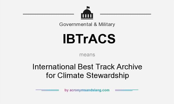 What does IBTrACS mean? It stands for International Best Track Archive for Climate Stewardship