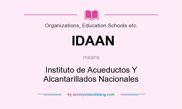 What does IDAAN mean? It stands for Instituto de Acueductos Y Alcantarillados Nacionales