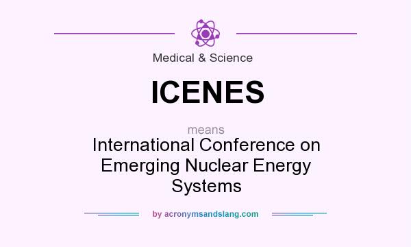 What does ICENES mean? It stands for International Conference on Emerging Nuclear Energy Systems