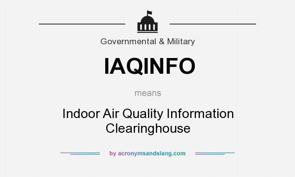 What does IAQINFO mean? It stands for Indoor Air Quality Information Clearinghouse