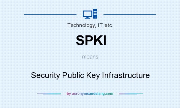 What does SPKI mean? It stands for Security Public Key Infrastructure