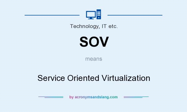 What does SOV mean? It stands for Service Oriented Virtualization