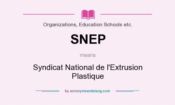 What does SNEP mean? It stands for Syndicat National de l`Extrusion Plastique