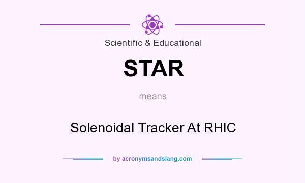 What does STAR mean? It stands for Solenoidal Tracker At RHIC