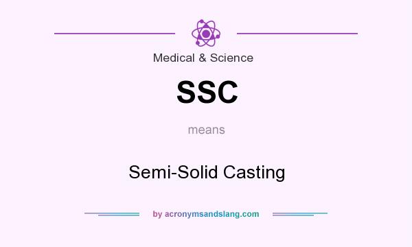 What does SSC mean? It stands for Semi-Solid Casting
