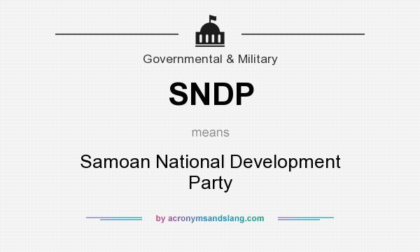What does SNDP mean? It stands for Samoan National Development Party
