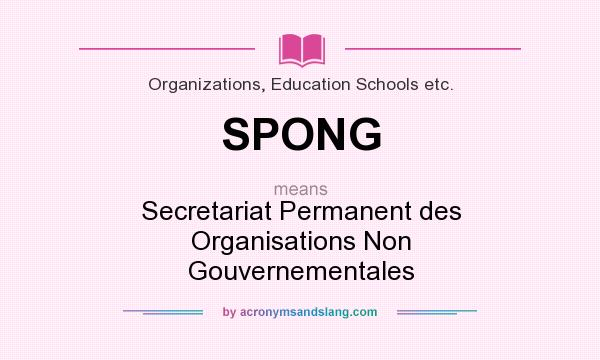What does SPONG mean? It stands for Secretariat Permanent des Organisations Non Gouvernementales