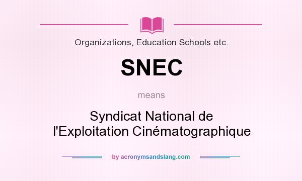 What does SNEC mean? It stands for Syndicat National de l`Exploitation Cinématographique