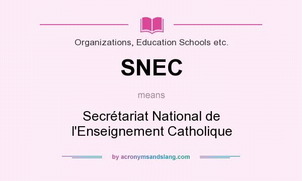 What does SNEC mean? It stands for Secrétariat National de l`Enseignement Catholique