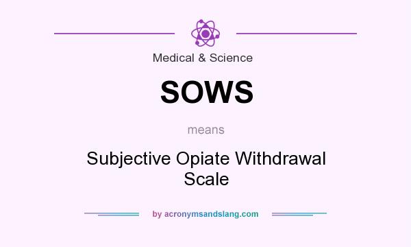 What does SOWS mean? It stands for Subjective Opiate Withdrawal Scale
