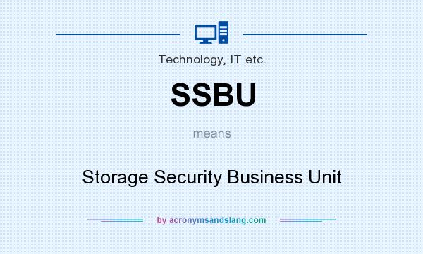 What does SSBU mean? It stands for Storage Security Business Unit