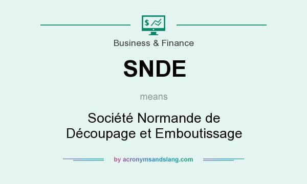 What does SNDE mean? It stands for Société Normande de Découpage et Emboutissage