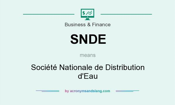 What does SNDE mean? It stands for Société Nationale de Distribution d`Eau